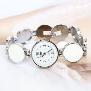 Girls Round White & Silver Tone Fashion Watch